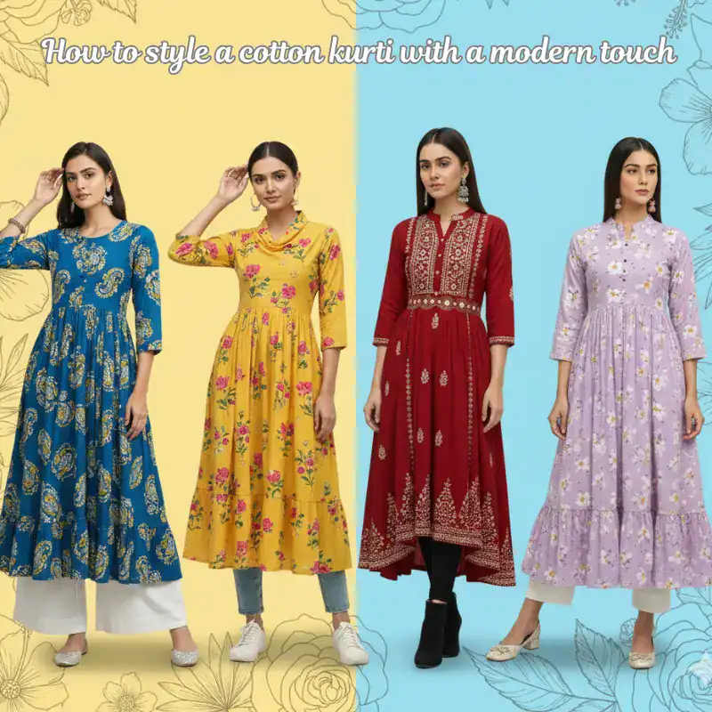 style cotton kurti with modern touch